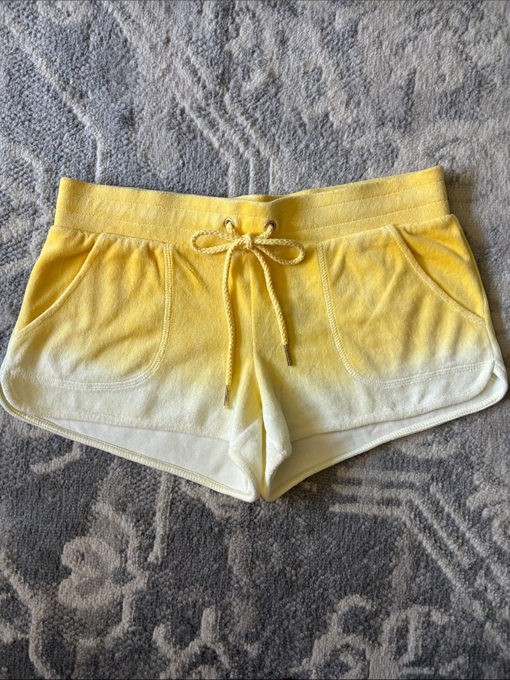 Juicy Couture Y2K Yellow Ombre Velour Shorts